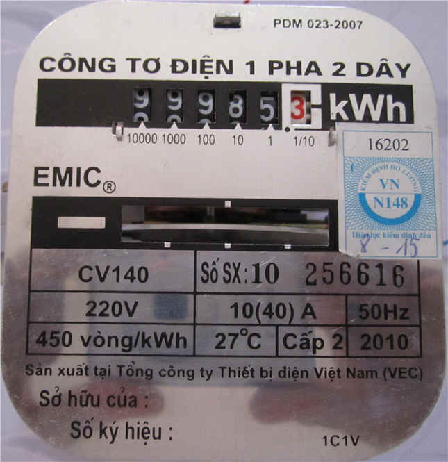 cách đọc thông số công tơ điện